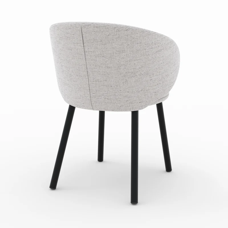 Chaise Cécilia en tissu gris clair (lot de 2)