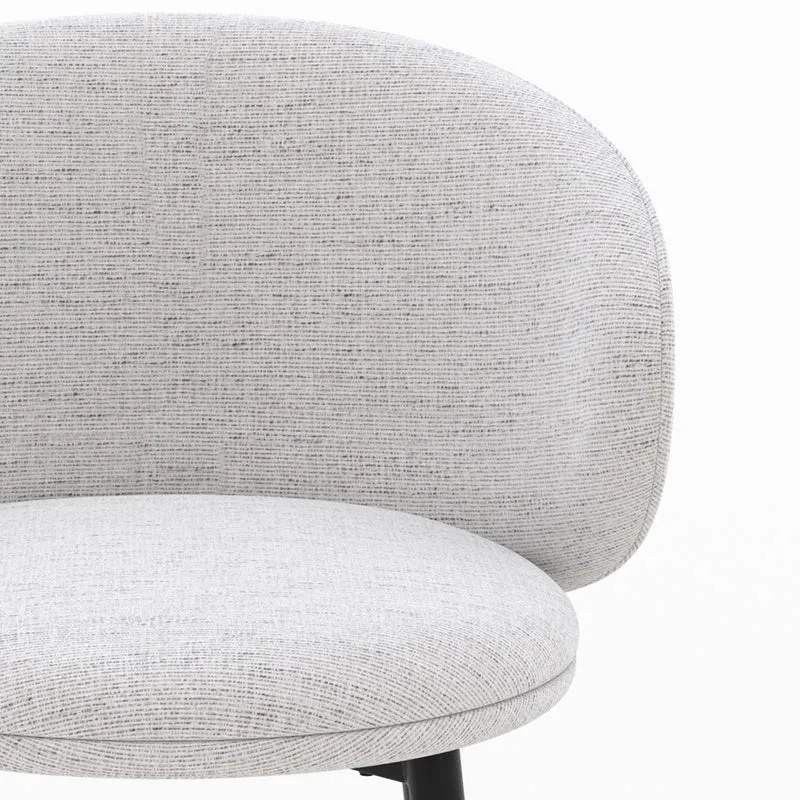 Chaise Cécilia en tissu gris clair (lot de 2)