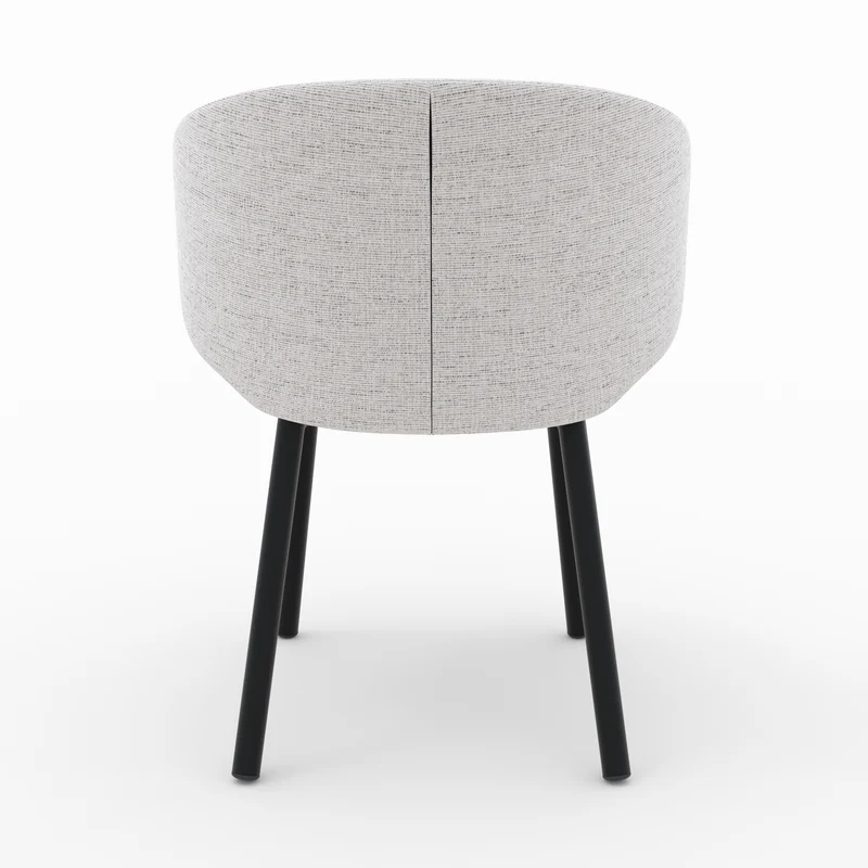 Chaise Cécilia en tissu gris clair (lot de 2)
