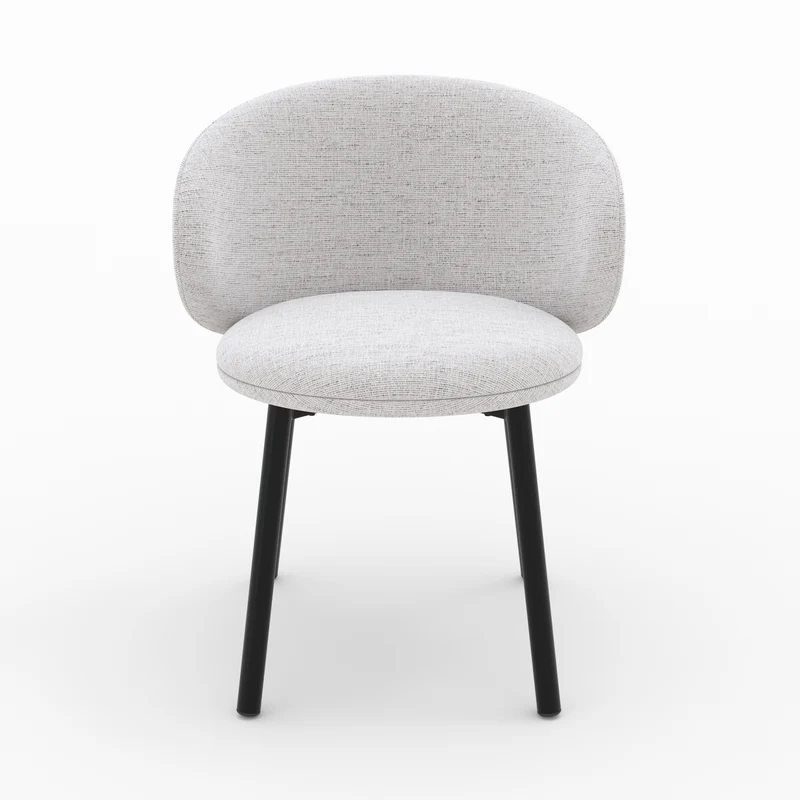 Chaise Cécilia en tissu gris clair (lot de 2)