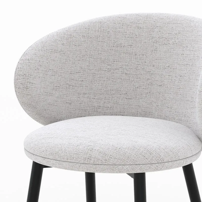 Chaise Cécilia en tissu gris clair (lot de 2)
