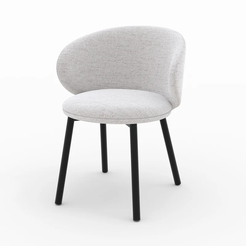 Chaise Cécilia en tissu gris clair (lot de 2)