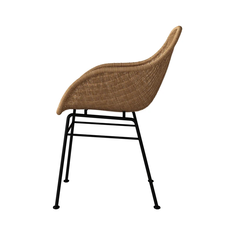 Chaise Carmela en résine tressée naturelle (lot de 2)