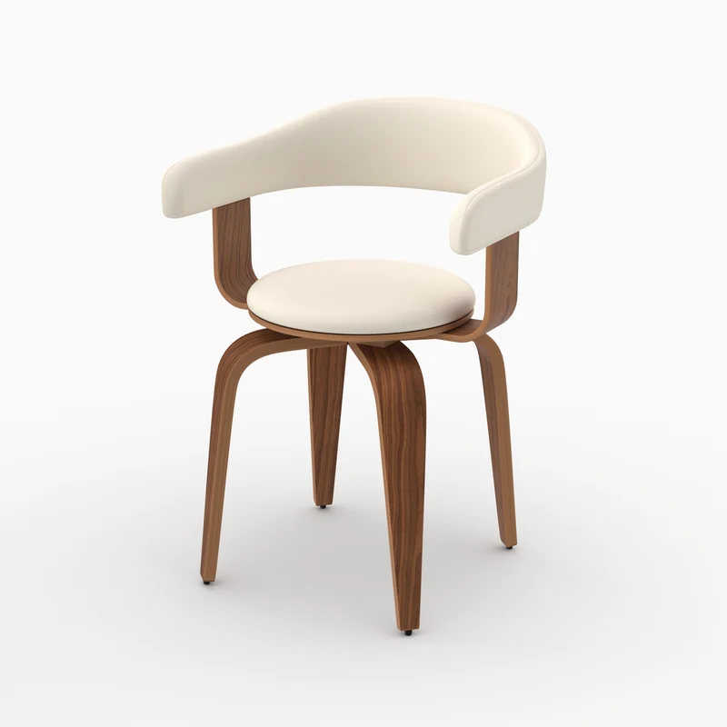 Chaise blanche Harold avec accoudoirs