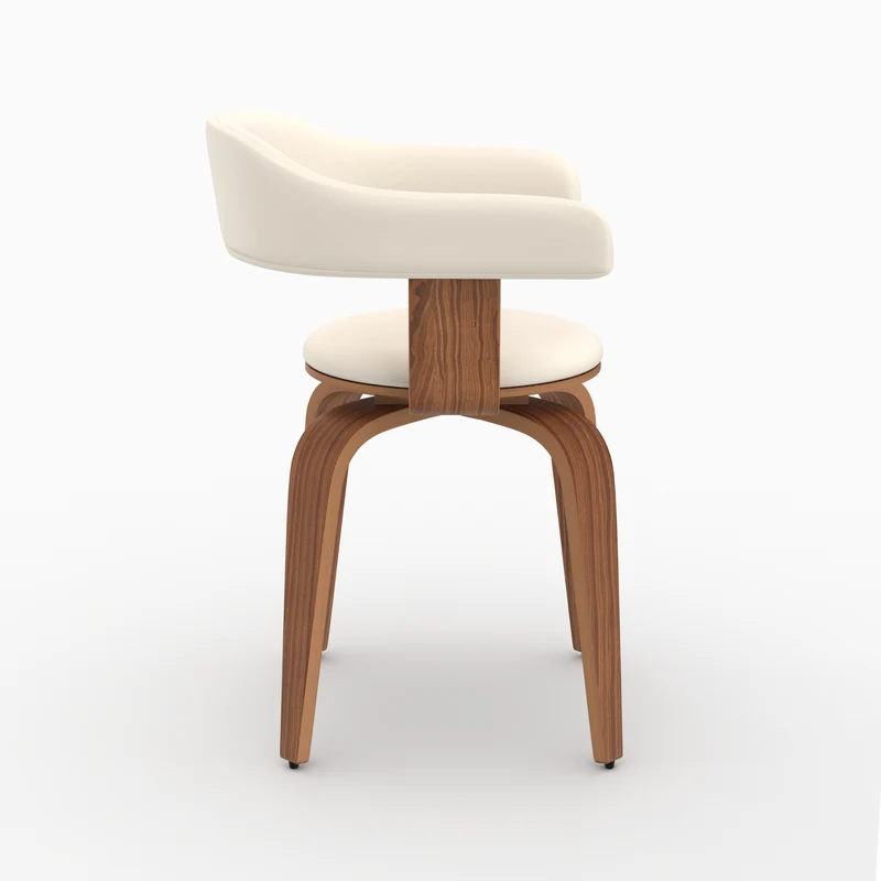 Chaise blanche Harold avec accoudoirs