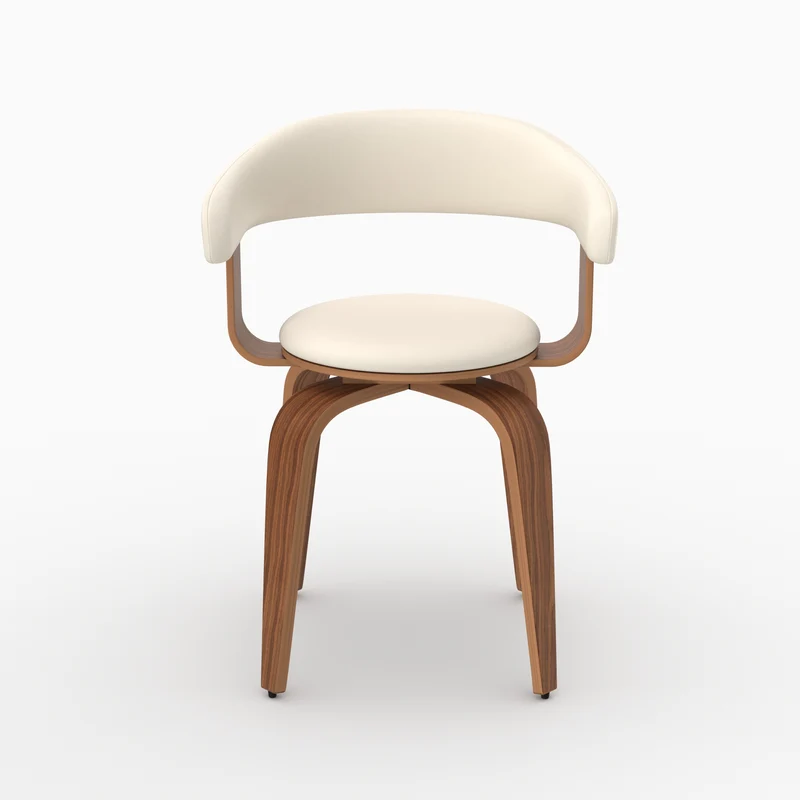 Chaise blanche Harold avec accoudoirs