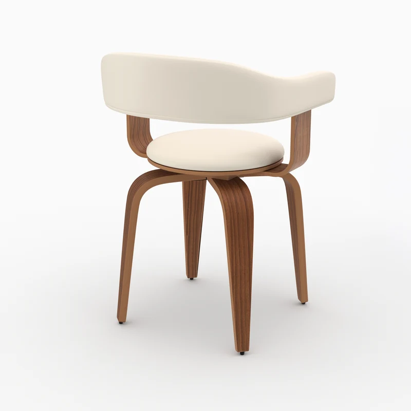 Chaise blanche Harold avec accoudoirs