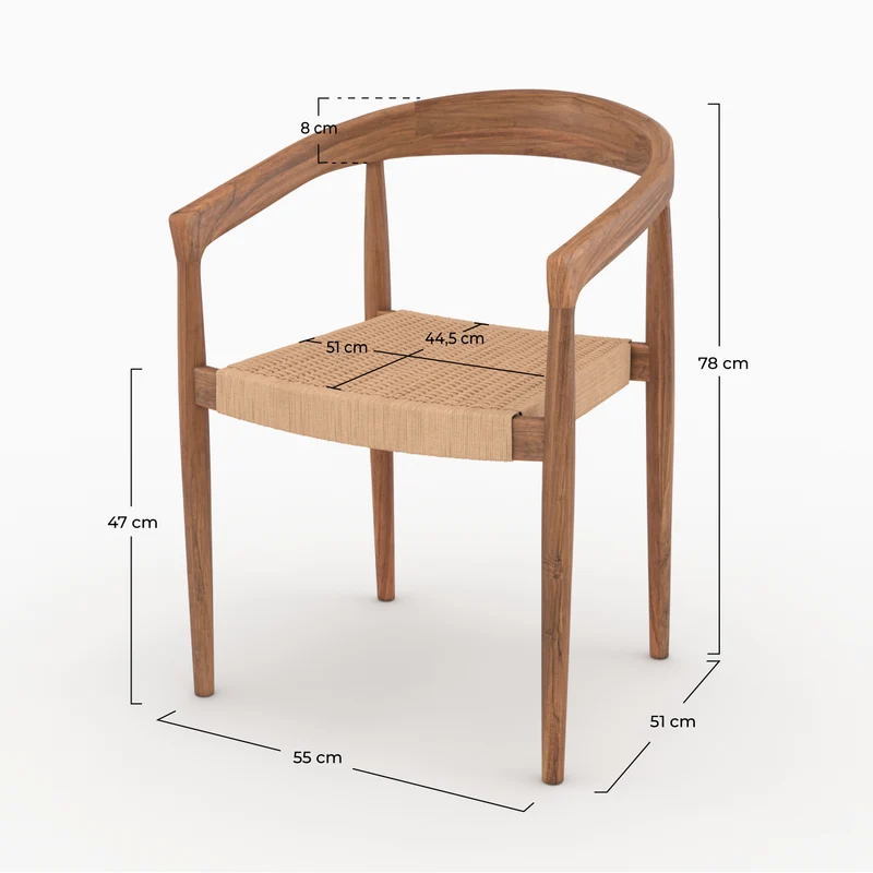 Chaise Bali en bois de teck (lot de 2)
