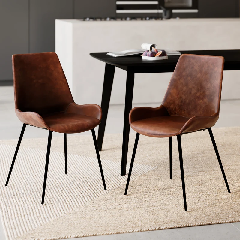 Chaise Austin marron (lot de 2)