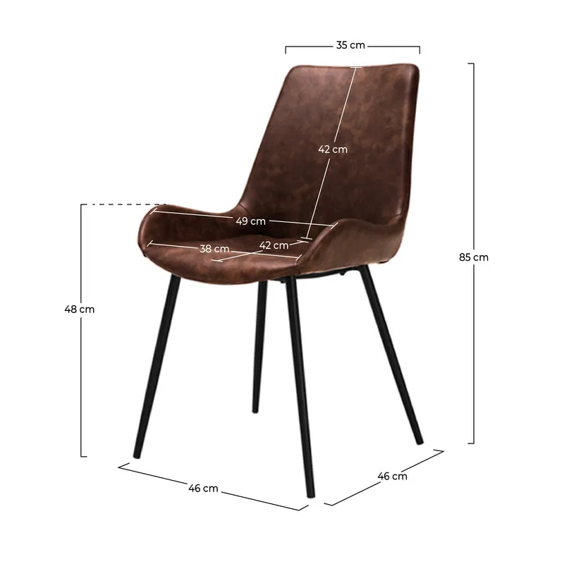Chaise Austin marron (lot de 2)