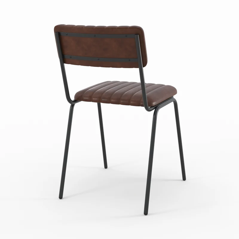 Chaise Arsène en cuir de buffle marron (lot de 2)