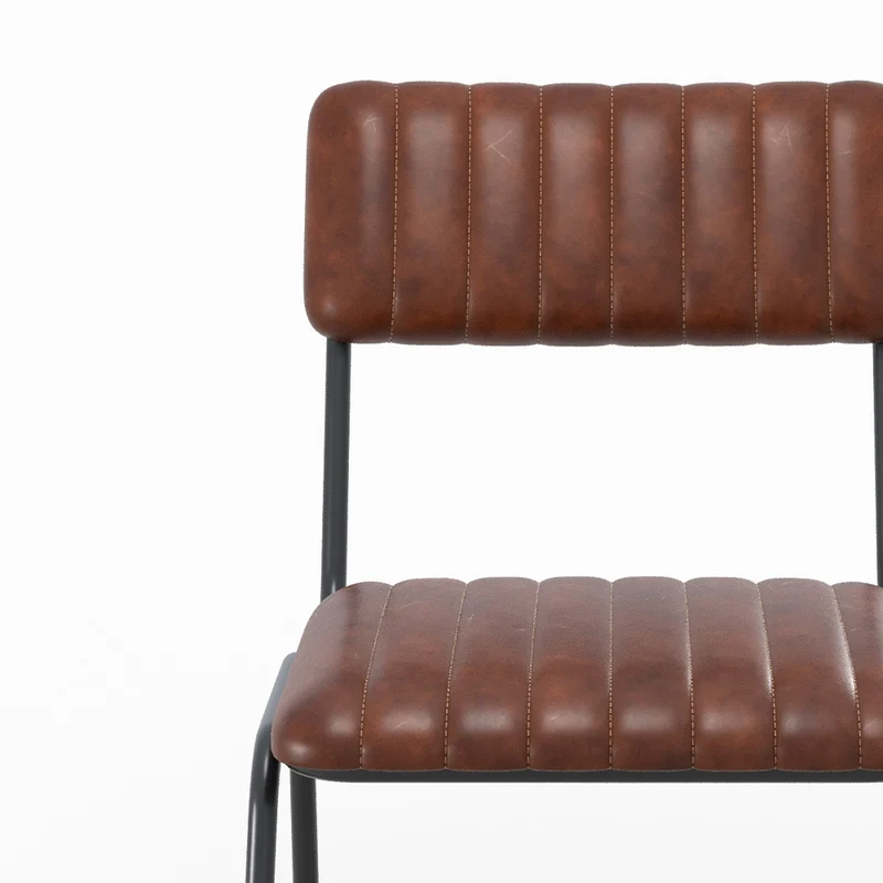 Chaise Arsène en cuir de buffle marron (lot de 2)