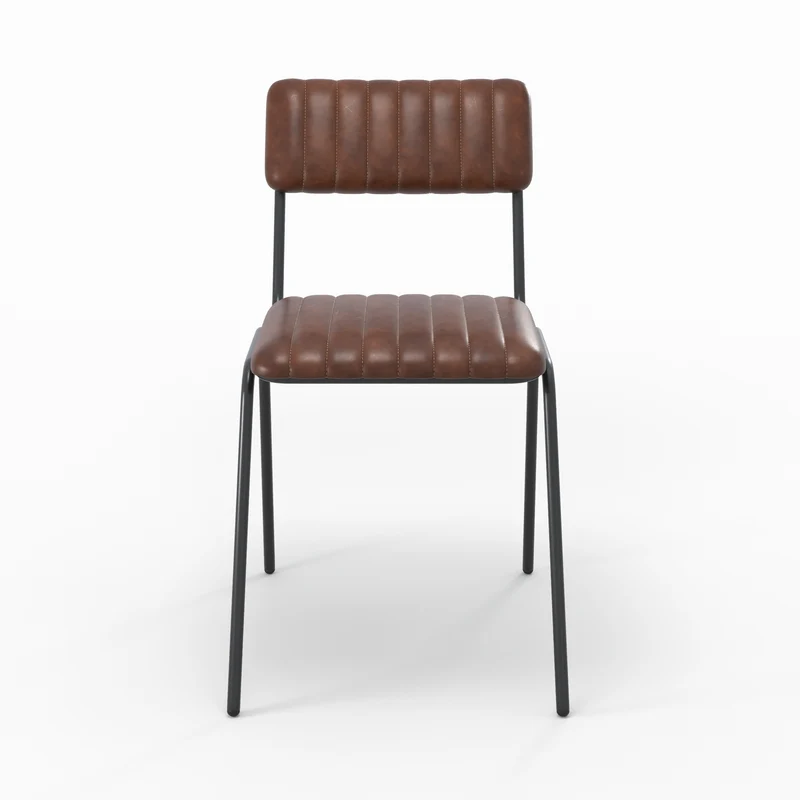 Chaise Arsène en cuir de buffle marron (lot de 2)