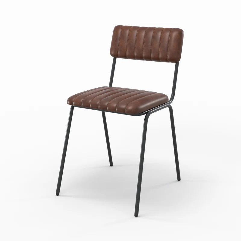 Chaise Arsène en cuir de buffle marron (lot de 2)