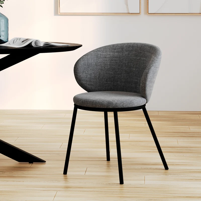 Chaise Angèle en tissu gris