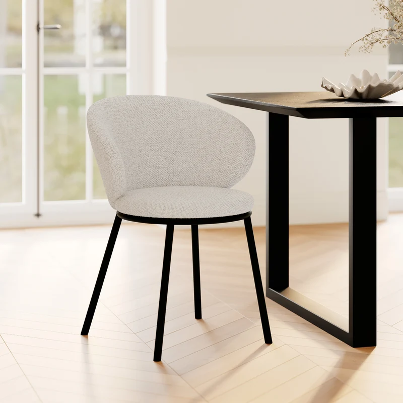 Chaise Angèle en tissu beige
