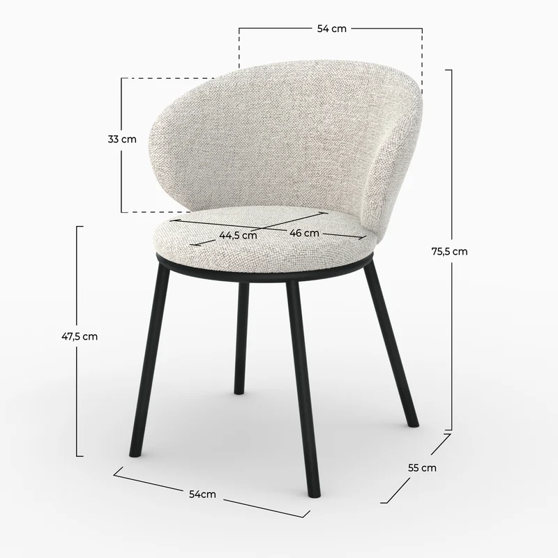 Chaise Angèle en tissu beige