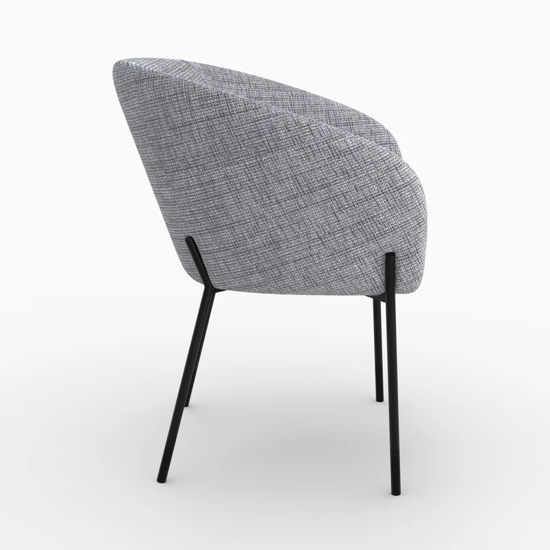 Chaise Andy en tissu gris chiné