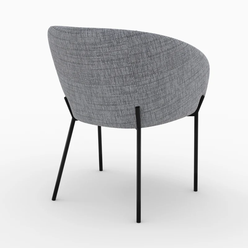 Chaise Andy en tissu gris chiné