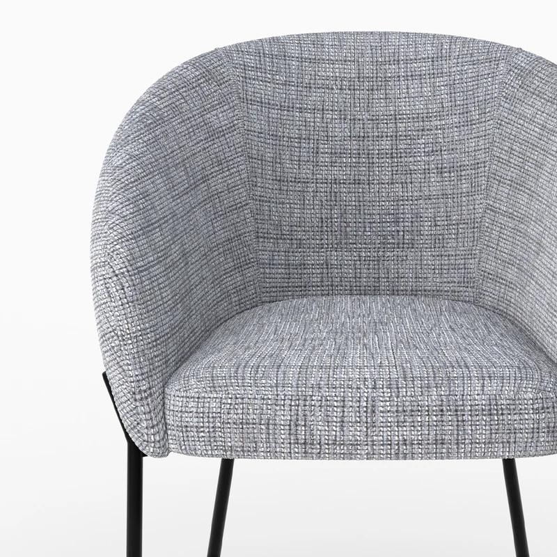 Chaise Andy en tissu gris chiné