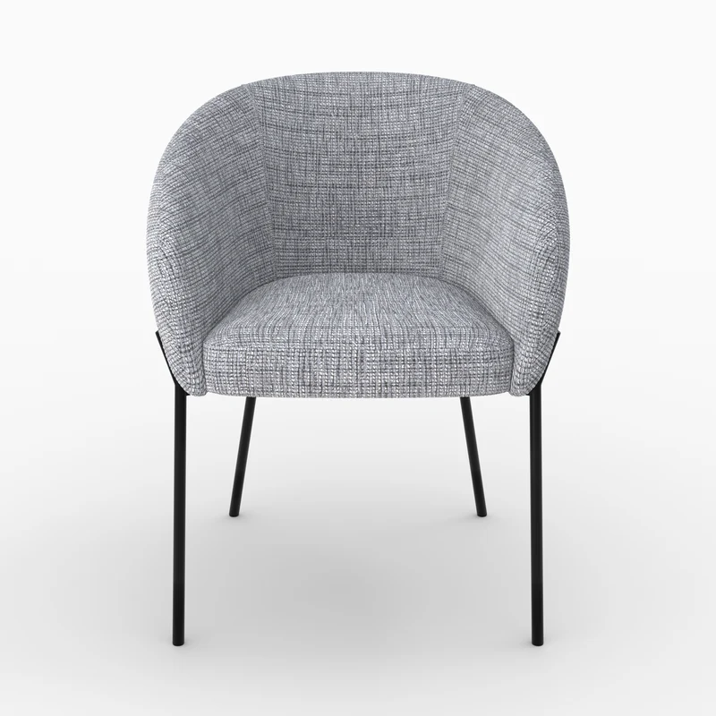 Chaise Andy en tissu gris chiné
