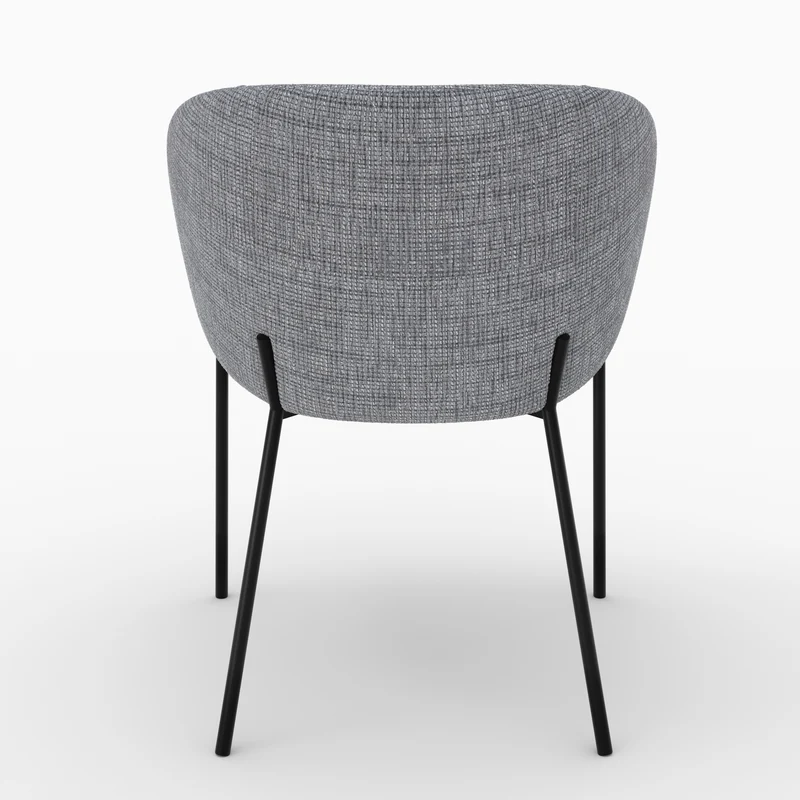 Chaise Andy en tissu gris chiné