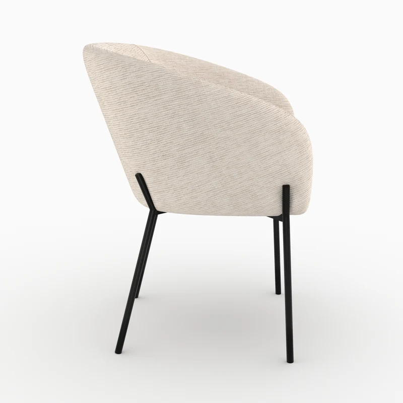 Chaise Andy en tissu blanc chiné