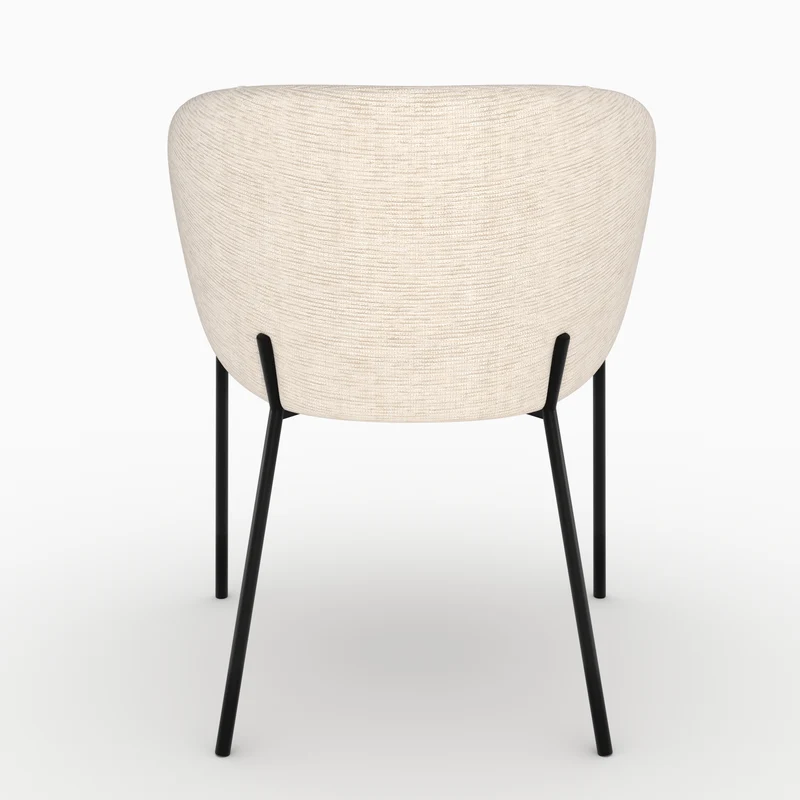 Chaise Andy en tissu blanc chiné