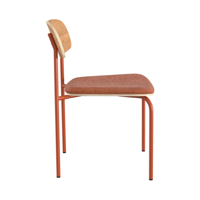 Chaise Alba en bois et tissu terracotta (lot de 2)
