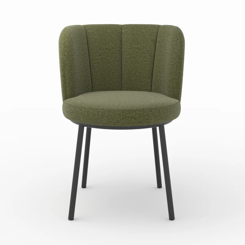 Chaise Aby en tissu vert chiné