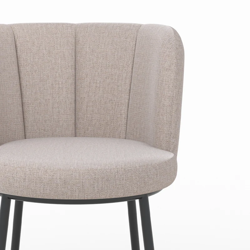 Chaise Aby en tissu beige chiné