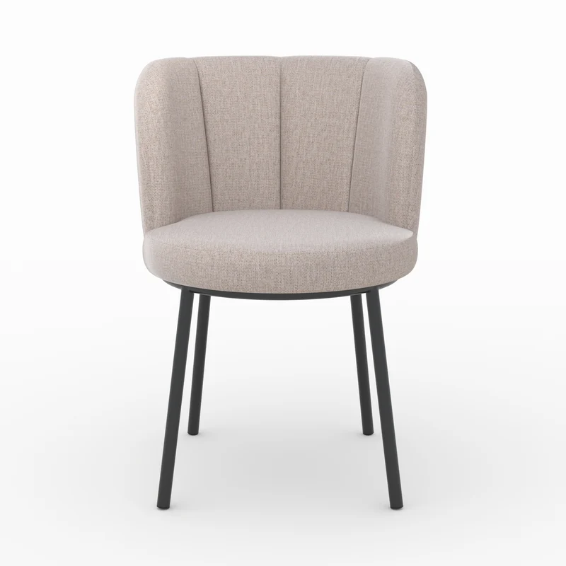 Chaise Aby en tissu beige chiné