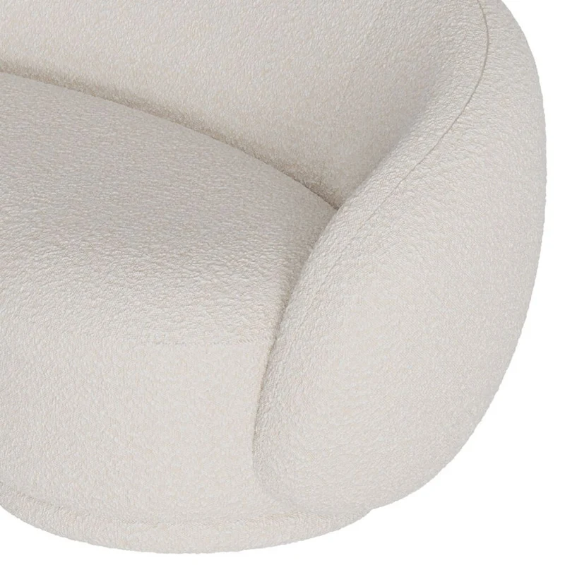 Canapé Nova 3 places en tissu bouclé blanc