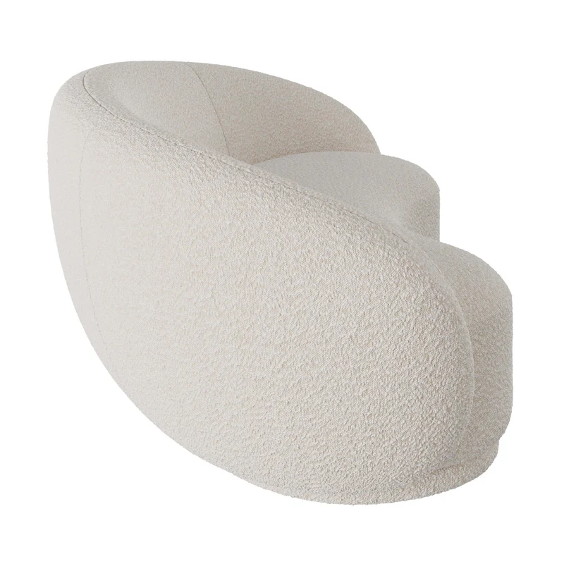 Canapé Nova 3 places en tissu bouclé blanc