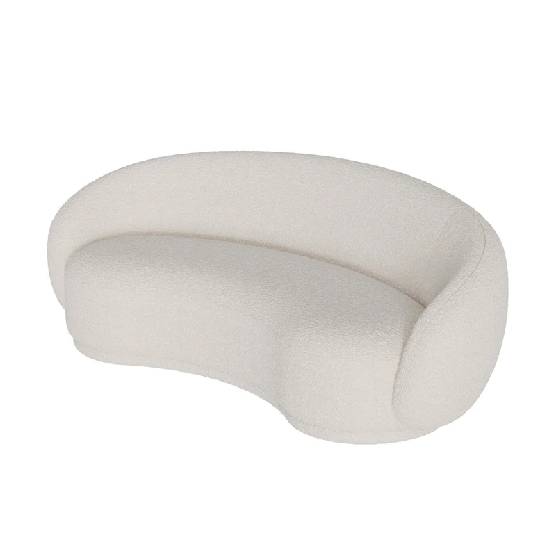 Canapé Nova 3 places en tissu bouclé blanc