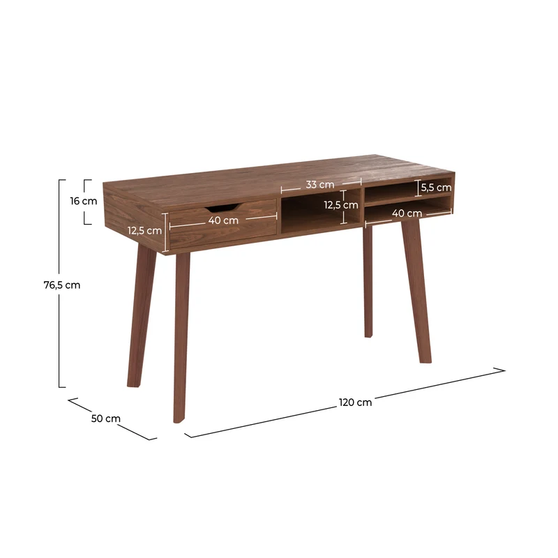 Bureau Moka 120 cm en bois foncé