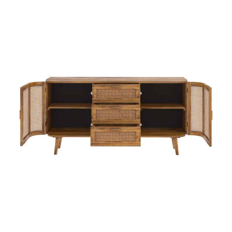 Buffet Wava 2 portes et 3 tiroirs en cannage