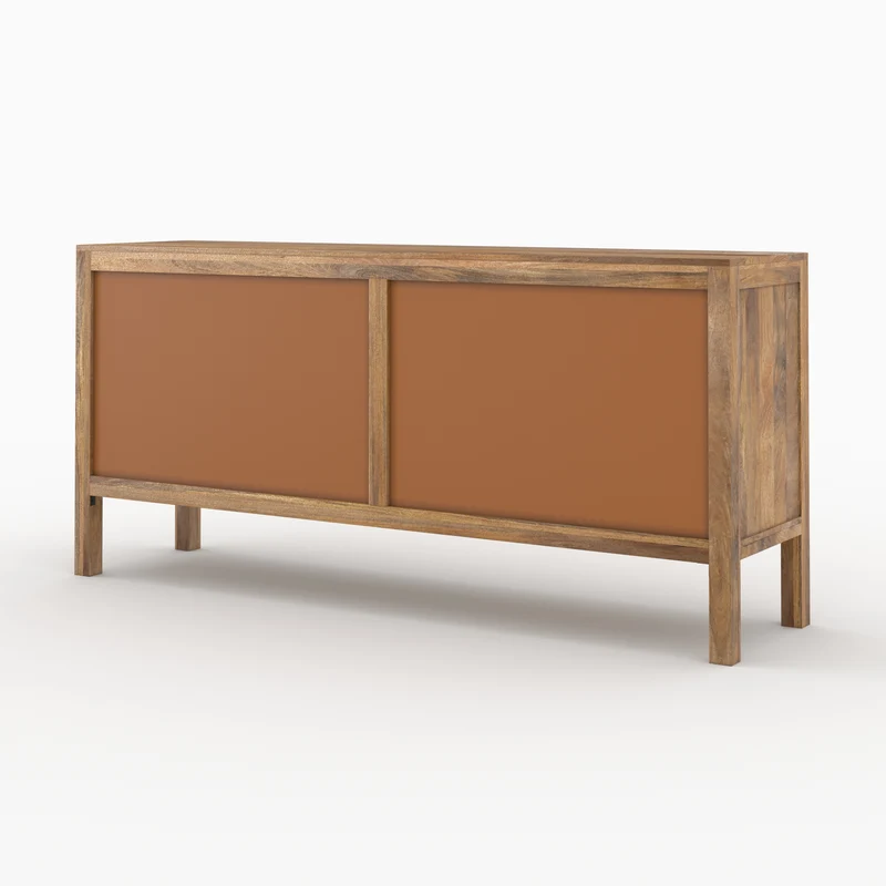 Buffet Tiki 3 portes et 3 tiroirs en cannage