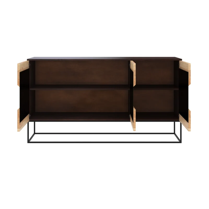 Buffet Alabama en bois et métal noir