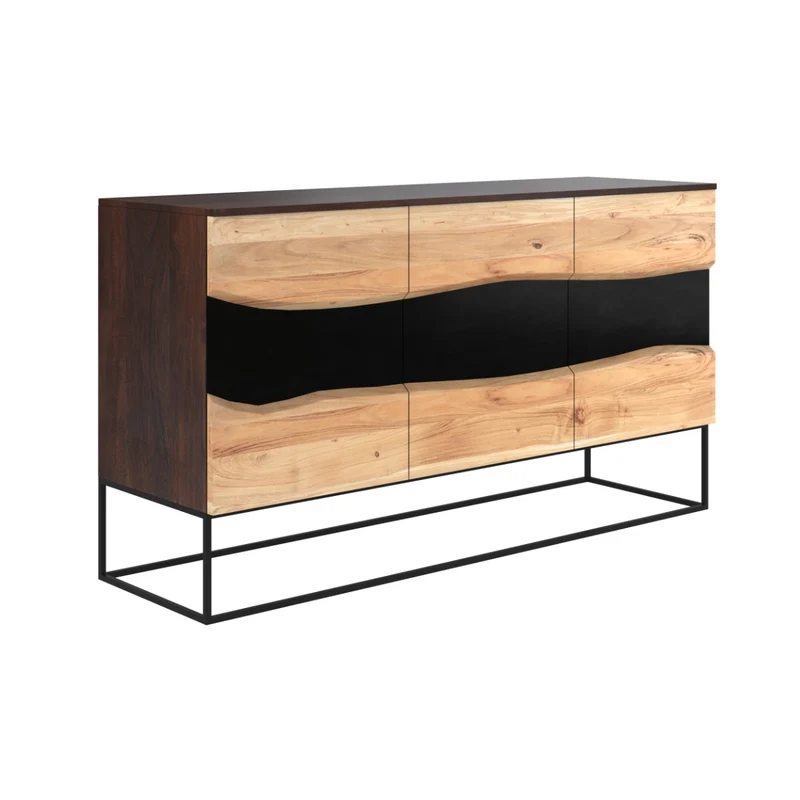 Buffet Alabama en bois et métal noir