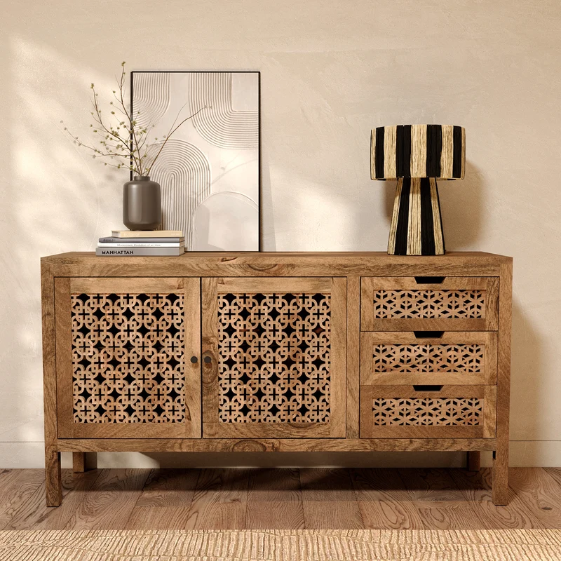 Buffet ajouré Jaya en bois de manguier