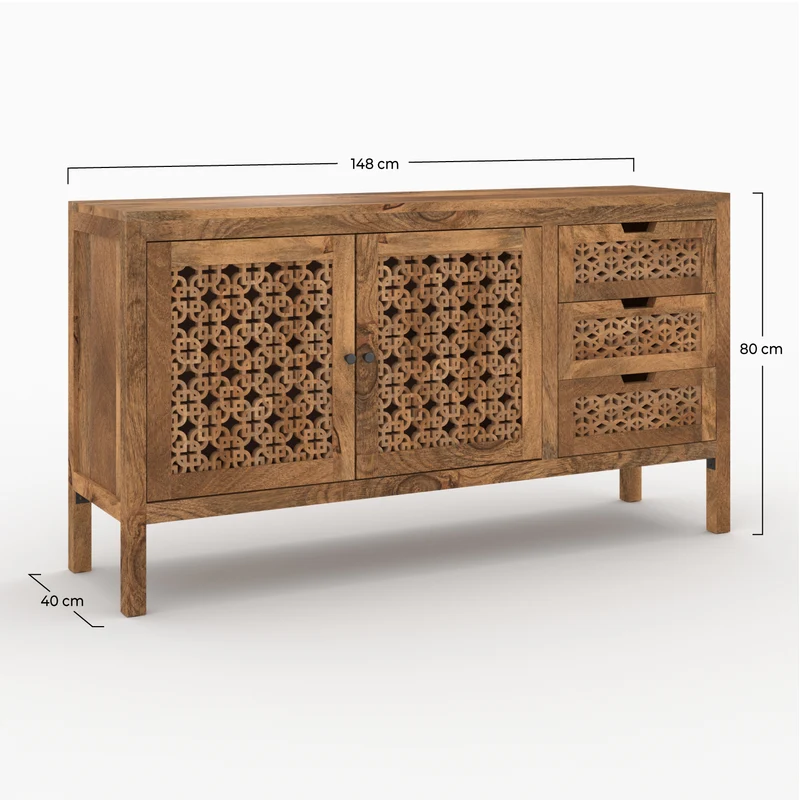 Buffet ajouré Jaya en bois de manguier