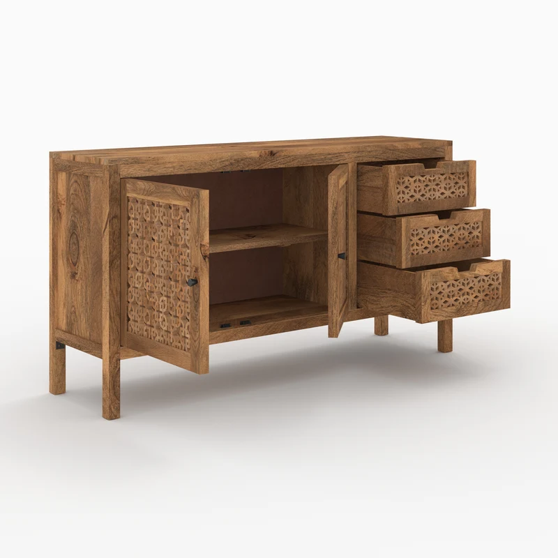 Buffet ajouré Jaya en bois de manguier