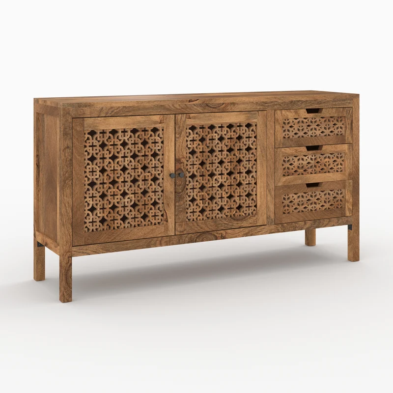 Buffet ajouré Jaya en bois de manguier