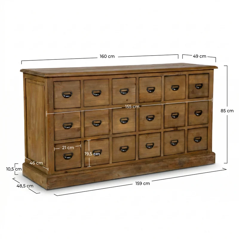 Buffet 18 tiroirs Miramas en bois