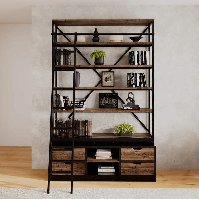 Bibliothèque Kasi 160 cm avec échelle