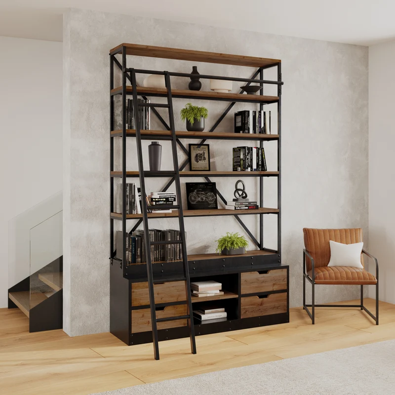 Bibliothèque Kasi 160 cm avec échelle