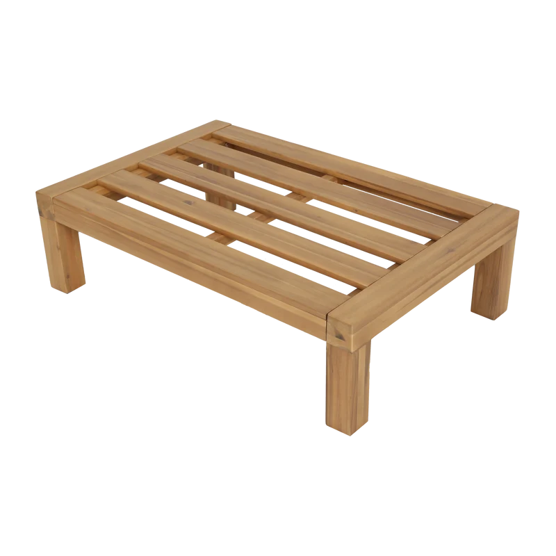 Relax tuin hocker/bijzettafel acacia hout naturel/zand