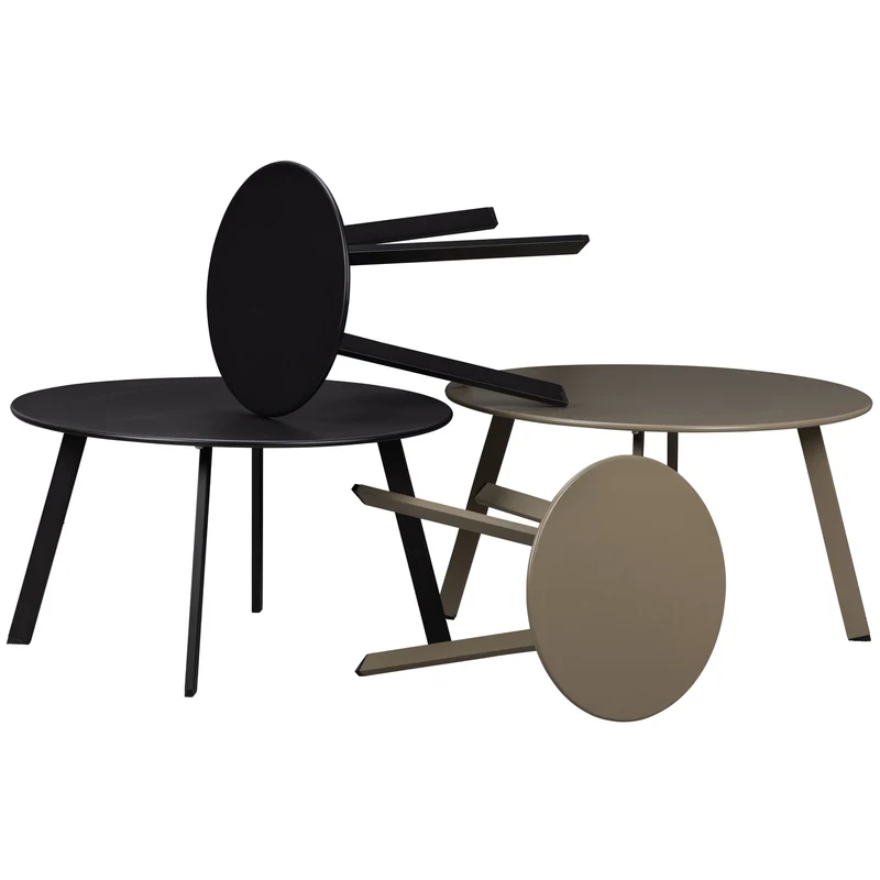 Fer bijzettafel buiten metaal zwart ø70 cm