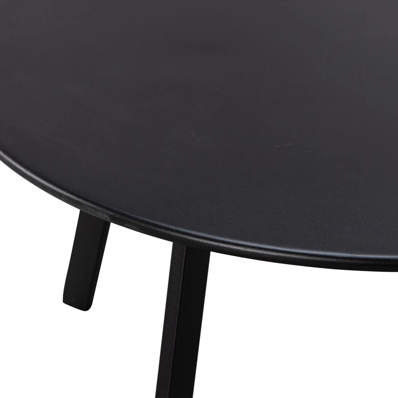 Fer bijzettafel buiten metaal zwart ø70 cm